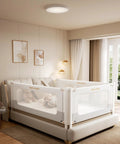 Heavy Duty Toddler Bed Rail Guard For Full Beds Built Tough Thickened And Reinforced Aluminum Safety Rail in bedroom setting