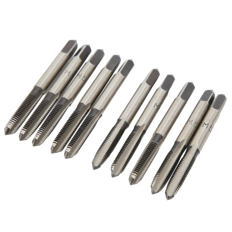 M5 Tap Drill Straight Flute Carbon Steel Manual Heavy Duty Tool For Thread Cutting In Metalworking And Automotive DIY Industrial Grade Hand Tool For Metric Threads Wood Plastic Aluminum, 10-piece set