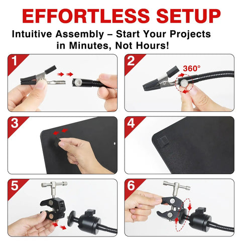 All In One Soldering Station With 5x Magnetic Magnifying Lamp And Heavy Duty Work Station assembly instructions.