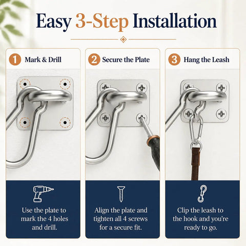 Installation guide for Heavy Duty Dog Zipline For Yard And Outdoor Run With Shock Absorber Tangle Free Tie Out Cable For Large Dogs Up To 300lbs Steel Cable Reinforced Clips Perfect For Backyard Garden And Camping