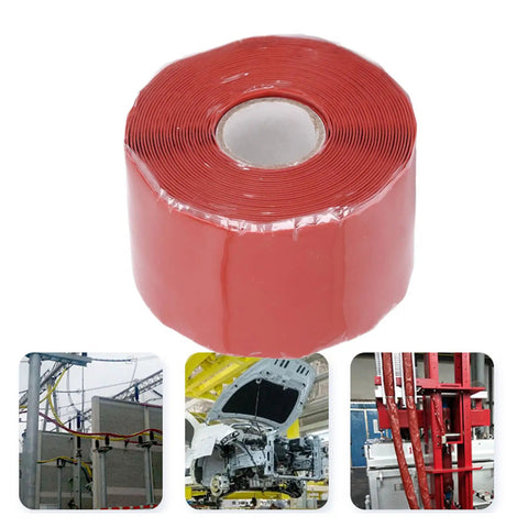 Self Adhesive Silicone Repair Tape 5m By 50mm For Hose And Pipe Leaks Quick Emergency Fix With Airtight Waterproof Seal Red Color No Heat Needed