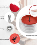 Six And One Quarter Inch Hole Saw Kit For Recessed Lighting With Dust Bowl Catcher Bi Metal Cutter with parts labeled
