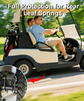 Rear Leaf Spring Bushing Kit With Screws For EZGO TXT And Club Car DS Golf Carts Direct Fit Drop In Replacement Heavy Duty Hardware in rear suspension close-up