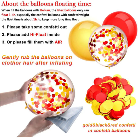 80 Pcs Red And Yellow Confetti Balloons 12 Inch Party Decor For Weddings Baby Showers Birthday Parties And Events