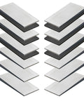 12 Piece Metal Shim Set For Leveling And Alignment, Pro Grade Heavy Duty Four Inch By Two Inch Wedges With Anti Slip Rubber Pads