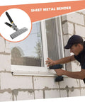 Handyman using Metal Bending And Seaming Pliers Lock 150mm Flat Plate Jaw Sheet Metal Bender for tightening window frame