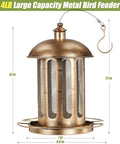 Large Capacity Metal Bird Feeder For Outdoor Hanging Built To Last Heavy Duty Wild Bird Feeder With Lantern Shaped Vintage Look