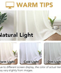 Beige Farmhouse Sheer Curtains 95 Inch Long For Living Room And Bedroom Cozy Light Filtering Semi Sheer Panels in different lighting