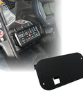 No Drill Dash Mount for 8 Gang Switch Panel installed in Can Am Maverick X3 with secure backplate, replaces factory rocker panel for UTV cockpit