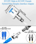 Hybrid Fiber Optic Adapter ST Male To SC Female, Plug And Play Singlemode 9/125 Micron, ST UPC To SC UPC Simplex Converter image