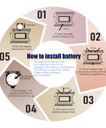 Battery installation instructions for Digital Angle Finder Protractor In Stainless Steel, step-by-step guide.