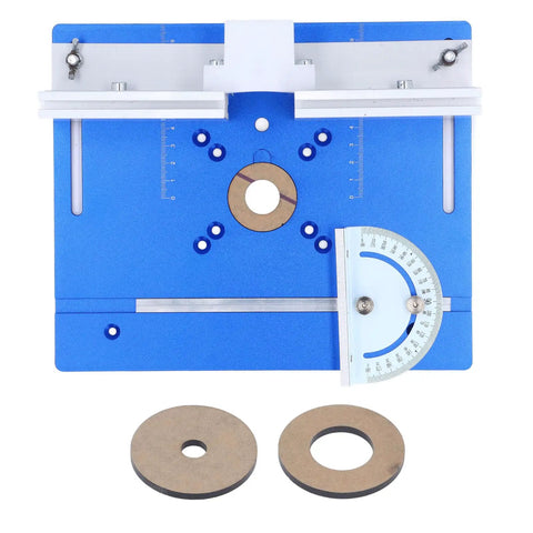 Rock Solid Aluminum Router Table Insert Plate For Woodworking Flip Top With Tight Precision Fit And Smooth Cutting Action, includes two inserts.