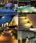 Solar Powered Outdoor LED Disk Lights 8 Pack IP68 Waterproof Non Slip Wear Resistant Pathway Lights illuminating various outdoor spaces