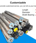 Conveyor Roller Set Five Pack Replacement Rollers For Roller Stands And Woodworking Stainless Steel Gravity Transmission