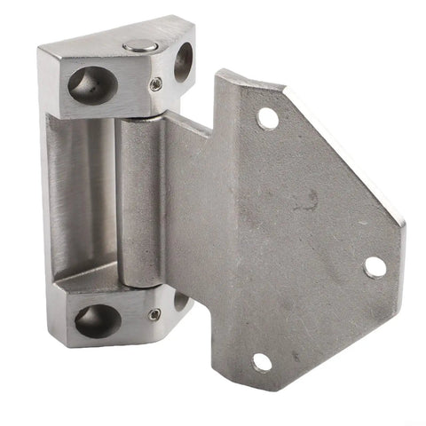 Heavy Duty Stainless Steel Hinge Built Different For Industrial And Commercial Doors With Five Hundred Kilogram Load Rating Rust Proof Corrosion Resistant Waterproof And Easy Drop In Replacement For Food Service, detailed view of hinge.