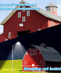 18000LM LED Barn Light 120W 5000K Dusk To Dawn Outdoor Security Flood Light illuminating red barn at night