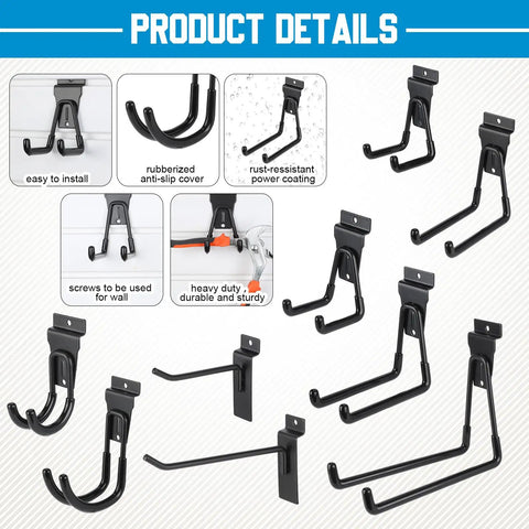 36 Piece Slatwall Hooks And Hangers Set With Heavy Duty Slat Wall Hooks And 4 Storage Straps for garage wall organization and storage