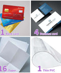 Variety pack showing bank card, business card, paper, and thin PVC sheet, for use with Heavy Duty 3 Pack 1/4 Inch Hole Puncher.
