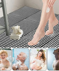 Interlocking 12x12 Inch Floor Tiles 12 Pack Soft PVC Non Slip Drainage Tiles With Holes For Bathroom, Pool Deck, Gym, Black