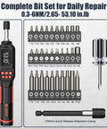 Digital Torque Screwdriver For Gunsmithing Quarter Inch Drive Pro Grade Precision With Inch Pounds From 2.65 To 53.10 And 0.3 To 6 Newton Meters Safety First Tool For Preventing Stripped Threads with bit set and extension clamp