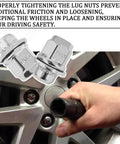 5Pcs M12x1.5 Chrome Lug Nuts With Washer installed on a wheel, hand tightening with tool, secure fitment for Toyota and Lexus.