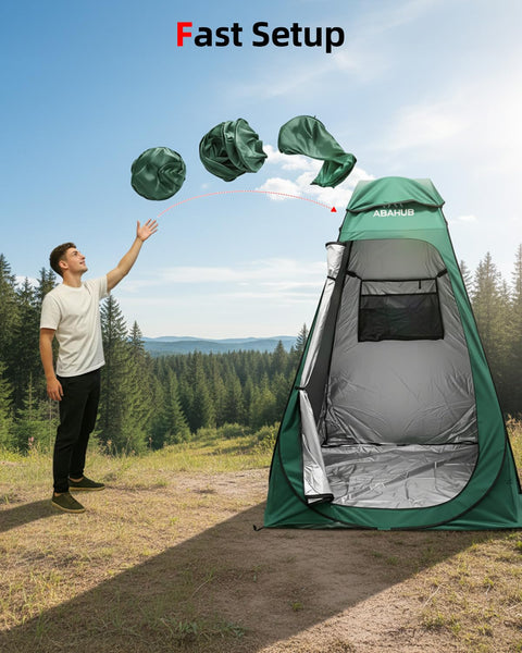 Pop Up Oversized Shower Tent Privacy Shelter For Camping And Outdoor Changing Room With Removable Floor Mat Rain Shelter Portable Instant Setup And Zippered Carry Bag