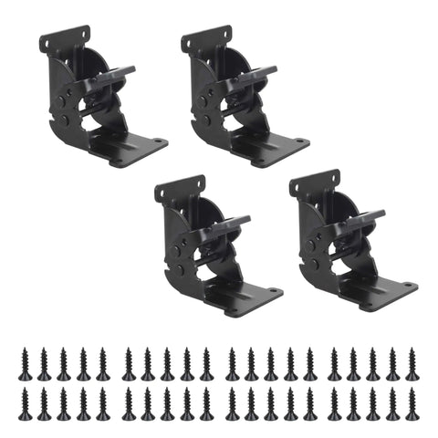 Badass Snap Lock Hinge Brackets For Tables And Bed Frames, Killer Spring Loaded Pivot Hardware, Durable Invisible Furniture Mount, No Sweat Assembly, Pack Of Four - installed with screws.