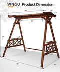 Heavy Duty Six Point Six Foot Porch Swing Frame With Adjustable Canopy Built To Last Wooden A Frame Stand Supports Up To 660 Lbs