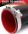 4 Inch ID 4-Ply Straight Silicone Hose Coupler 12 Inch Long 5mm Thickness With 2 Stainless Steel T Clamps
