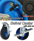 Close-up of Badass Heavy Duty Top Rated Pneumatic Caster Wheels With Smooth Glide Swivel Rubber Tires for Industrial carts.