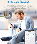 Person in suit using smartphone app to control Smart WiFi Light Switch Single Pole 4 Pack Compatible With Alexa Google Assistant And SmartThings Needs Neutral Wire Remote Control And Scheduling No Hub Needed 2.4G Only.
