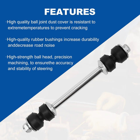 Front Sway Bar Link Kit For Chevy Silverado Tahoe Suburban Yukon XL 1995-2019 2 Pack Heavy Duty Replacement Replaces OE K700539 10385580 15167767 Direct Fit Zinc Nickel Bushings For Superior Steering And Quieter Ride, steel link rod with rubber bushings