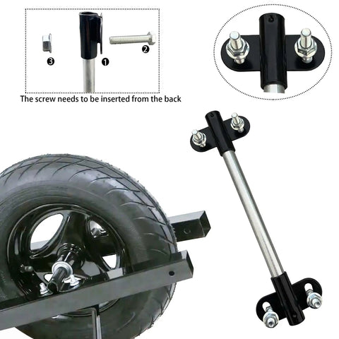 Beefed Up Heavy Duty Wheelbarrow Axle Bracket Set Universal Fit For Five Eighth Inch Axles, Ten Inch By 0.63 Inch Axle Shaft in use