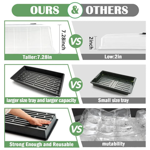 Comparison of All In One Extra Tall 7.3 Inch Humidity Dome Seed Starter Tray Set and smaller alternative products