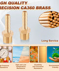 Five Pack Brass Hose Barb Fittings One Quarter Inch Barb To One Quarter Inch NPT Male Thread No Fuss Air Line Adapters For Tight Seal And High Pressure Up To Three Hundred PSI brass fittings