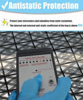 Open Top Antistatic Bags Set, 20 Large ESD Bags 12x16in And 30x40cm With Antistatic Labels testing with meter on surface