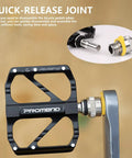 Ultralight 9/16 Inch Bike Pedals With Quick Release And 3 Bearing Design showing quick-release joint mechanism.