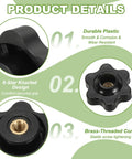 Built Tough Heavy Duty Plastic Screw On Clamping Knobs With Brass Core Grippy Star Knobs Knurled M4 Female Thread Details