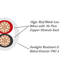 Diagram showing 500 Ft Reel 18 AWG Low Voltage LED Cable 2 Conductor Outdoor Rated Jacketed In-Wall Speaker Wire UL Listed Class 2