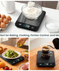 Ultra Thin Food Scale With 22 Pound Capacity And One Gram Precision For Baking And Cooking Six Measurement Units Clear LCD Display