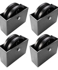Built Like A Tank 6 Inch By 2 Inch Cast Iron V Groove Sliding Gate Wheels With Welded Bracket Box smooth roll in steel box.