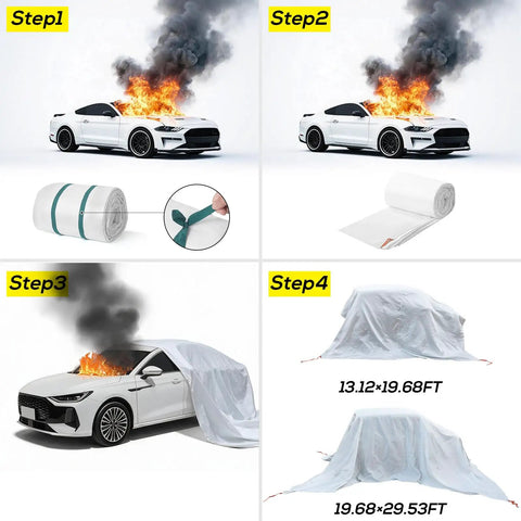 Jumbo Emergency Fire Blanket Industrial Flame Retardant Safety Shield For Kitchen Garage Warehouse RV Kick Flames To Curb High Temperature Resistant Reusable No Sweat Smoke Cleanup Heavy Coverage