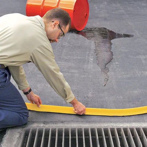Spill Barrier Dike 10 Ft Long By 2 In Wide By 2.25 In High For Quick Containment On Rough Surfaces, Tear Resistant Top Layer With Ultra Tacky Bottom Seal That Fills Cracks, Durable Spill Control Dike For Drains And Floors