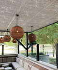 Dope 2x2 PVC Ceiling Tile Set For Easy Makeover Lay In Or Glue Up 10 Piece Pack Covers 40 Sq Ft Patina Finish in outdoor restaurant.
