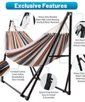 Portable Hammock With Stand For Outdoor And Indoor Use Foldable And Fabric Tension Adjustable No Tools Needed Setup Is A Snap Carrying Bag Included 616 Lbs Weight Capacity Perfect For Backyard Or Camping Cyan with exclusive features.