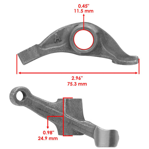 Engine Rocker Arm A for Honda Sportrax 400 TRX400EX 1999 2008 Direct Fit Replacement 14411 KCY 670 Beefy Heavy Duty Valve Rocker Arm Compatible ATV Engine Components High Performance Grade, 75.3 mm x 24.9 mm