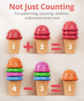 Colorful Ice Cream Preschool Learning Kit for Counting and Color Sorting Kid Friendly 65 Piece Hands On Math Manipulatives