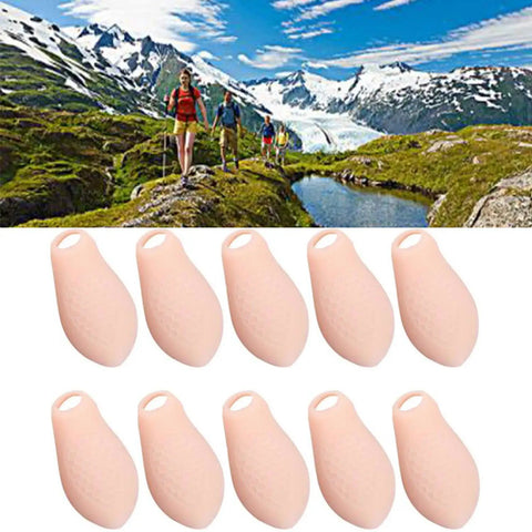 Set of 10 soft silicone Pinky Toe Protector And Bunion Corrector Gel Separator Cushion Sleeve for overlapping toes and comfort.