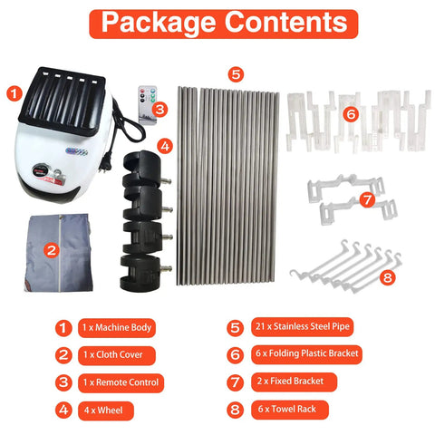 Foldable Clothes Dryer Portable For Apartment And RV Low Noise 1600W 1.6 Meter Drying Rack With Remote Control And Timer Compact Laundry Solution For Dorm Rooms