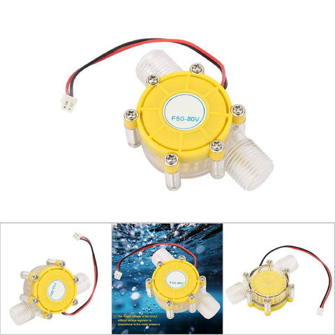 Micro Water Turbine Generator DC Manual Small Hydroelectric Turbine With Transparent Shell Yellow Power Generation Device